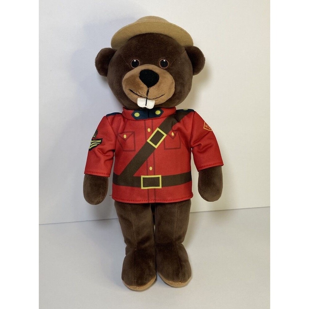 RCMP Sergeant Beaver Plush Stuffed Toy Canadian Mountie Uniform